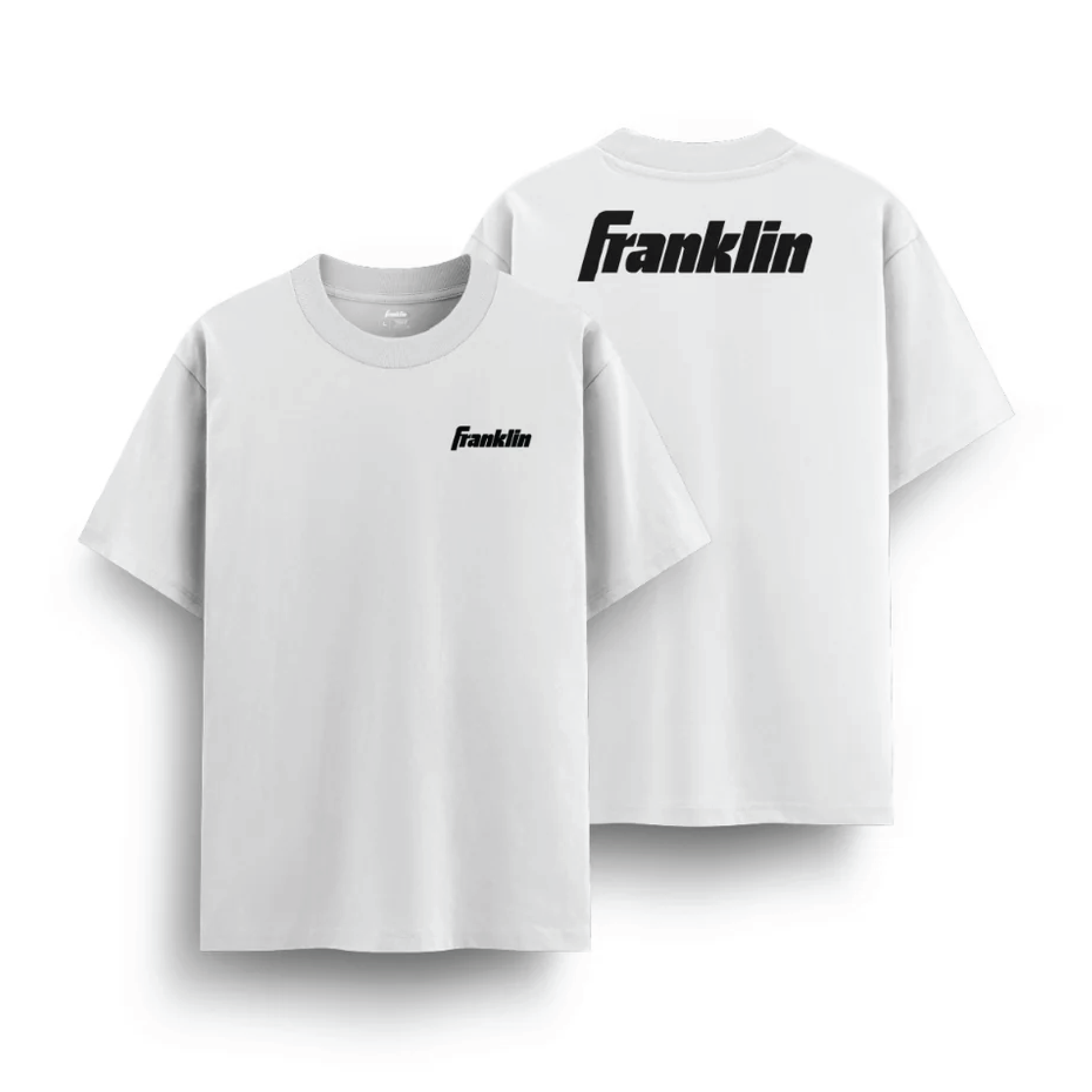 Franklin Shirt 100% Cotton Unisex Lifestyle Oversized Tee - White/Black